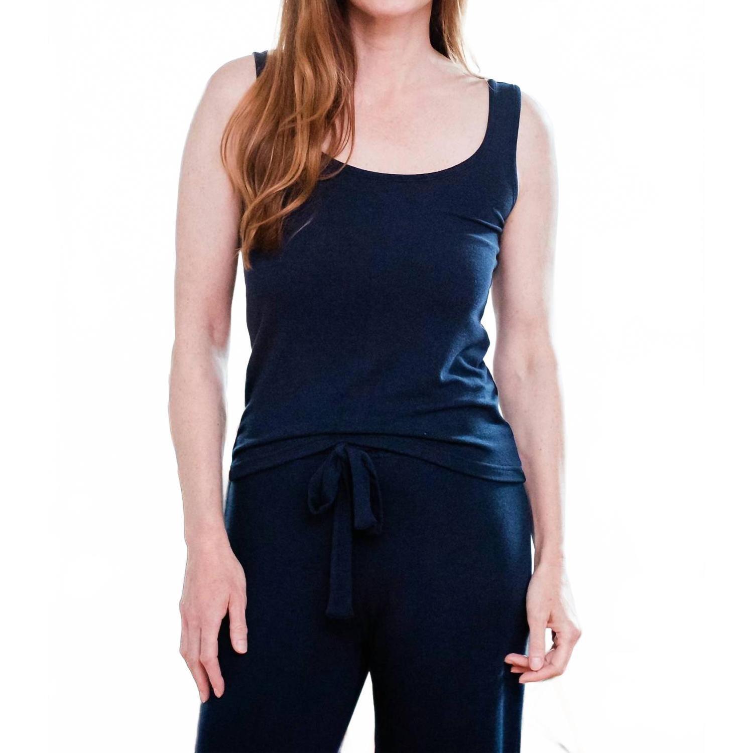New Yala Claire Bamboo Sweater Tank Top In Navy Heather
